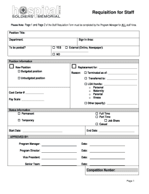 Staff Requisition Form