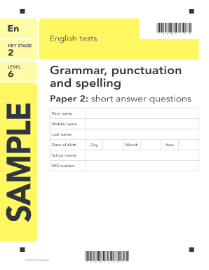 UK Key Stage 2 Grammar Test