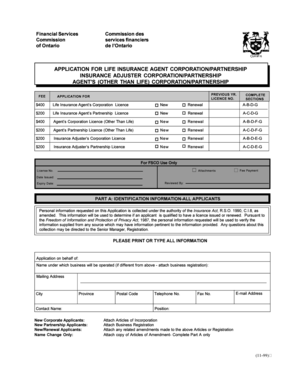 Ontario Life Insurance Agent Application