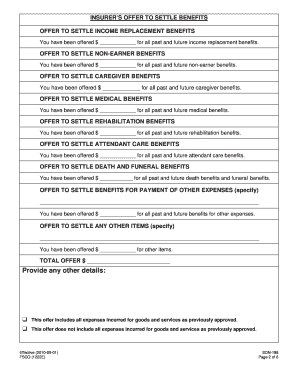 Settlement Disclosure Notice for Statutory Accident Benefits