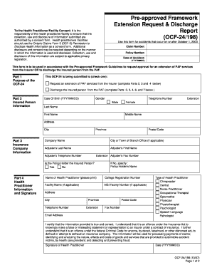 Ontario Claims Form 24 Extension Request & Discharge