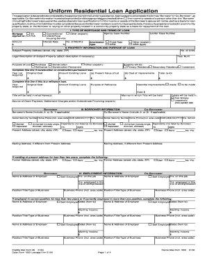 Uniform Residential Loan Application