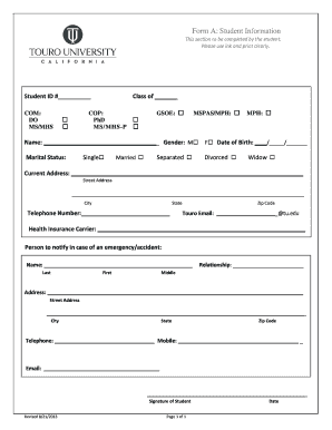 Student Information Form