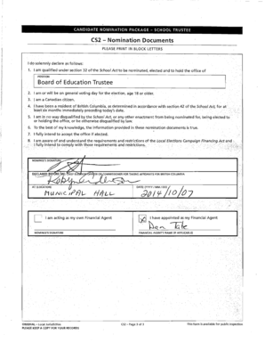 Candidate Nomination Package - School Trustee