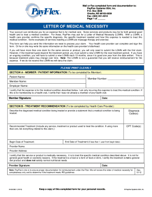 Letter of Medical Necessity