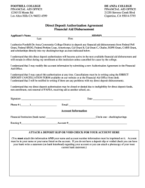 Direct Deposit Authorization Agreement