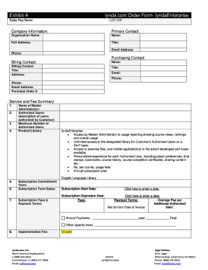 Lynda.com Enterprise Order Form