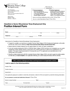 WVU Position Interest Form