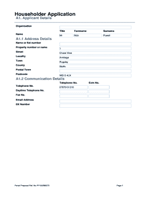 Householder Application Form