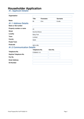 Householder Application Form