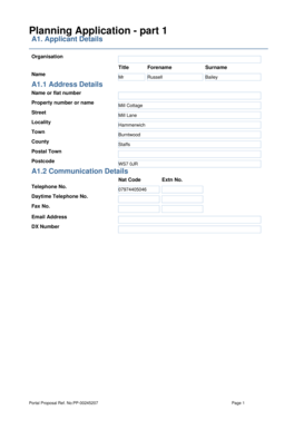 UK Planning Application Form