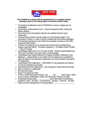 Real Estate Contract Package Checklist