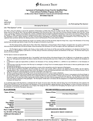 Agreement of Participation-Group Trust for Qualified Plans