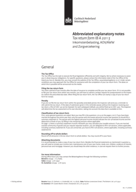 Caribbean Netherlands Tax Return Form A 2013