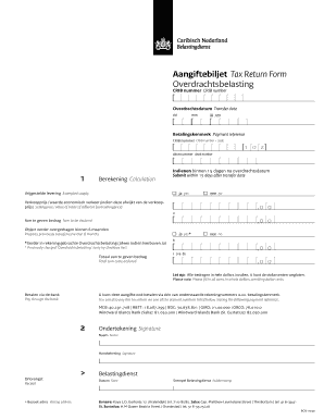 Overdrachtsbelasting Tax Return Form