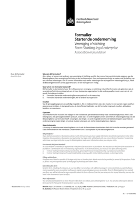 Formulier Startende rechtspersoon vereniging of stichting