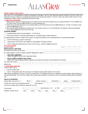 Allan Gray Debit Order Instruction Form