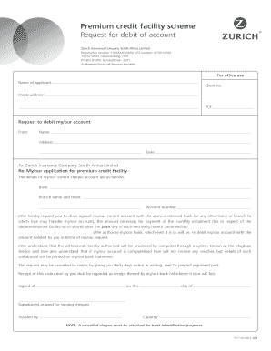 Premium Credit Facility Request Form
