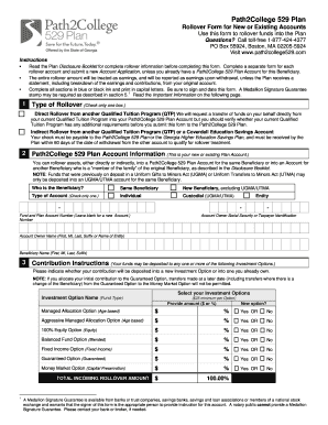 Path2College 529 Plan Rollover Form