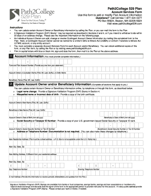 Path2College 529 Plan Account Services Form