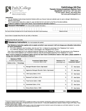 Path2College 529 Plan Transfer Form