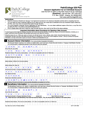 Path2College 529 Plan Application