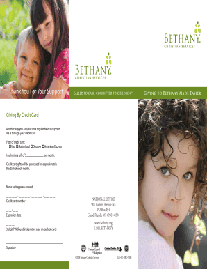 Bethany Christian Services Donation Form