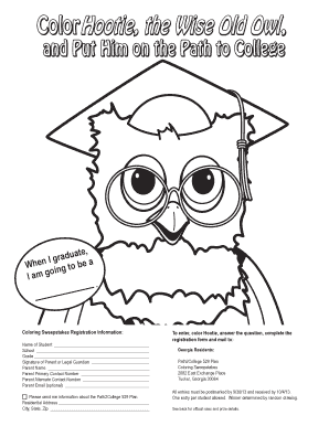 Path2College 529 Plan Coloring Sweepstakes Registration Form