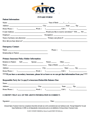 Patient Intake Form