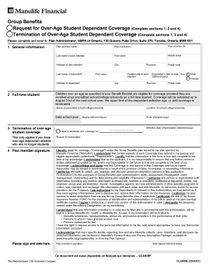 Over-Age Student Dependant Coverage Request Form