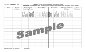 Writing Skills Assessment Form