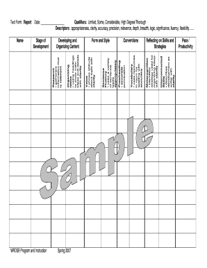 Student Writing Skills Report