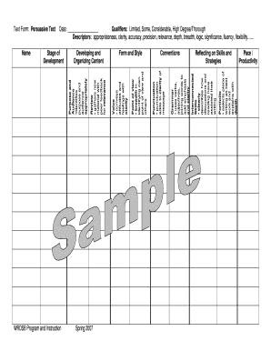 Writing Skills Assessment Form