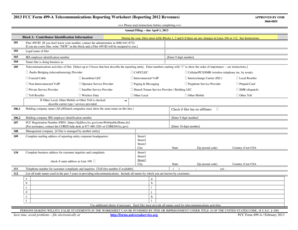 FCC Form 499-A Telecommunications Reporting Worksheet