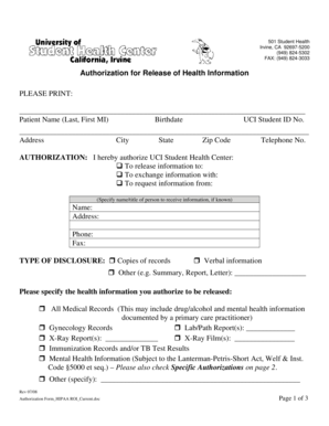 Authorization for Release of Health Information