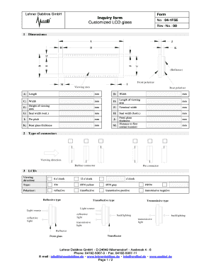 LCD Glass Inquiry Form