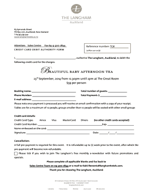 Credit Card Authorization Form