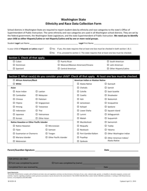 Washington State Ethnicity and Race Data Collection Form