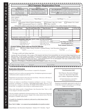2013 Summer Registration Form
