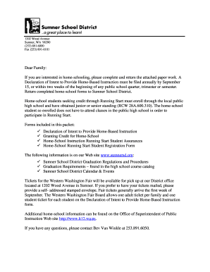 Washington Home-Schooling Declaration of Intent