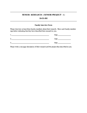 Senior Research Faculty Interview Form