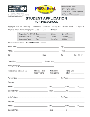 Student Application-new - West Covina Christian School