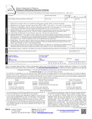 Missouri Employee’s Withholding Allowance Certificate