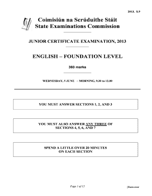 Junior Certificate Examination English Foundation Level