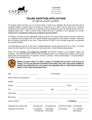 Feline Adoption Application
