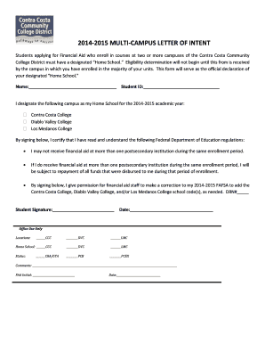 Multi-Campus Letter of Intent