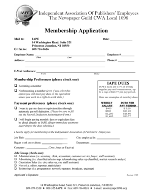 IAPE Membership Application Form