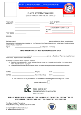 Player Registration Form