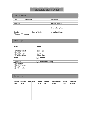 Enrolment Form