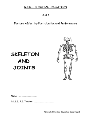 G.C.S.E. Physical Education Worksheet